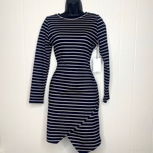 NWT Juniors Iris Long Sleeve Striped Mini Dress